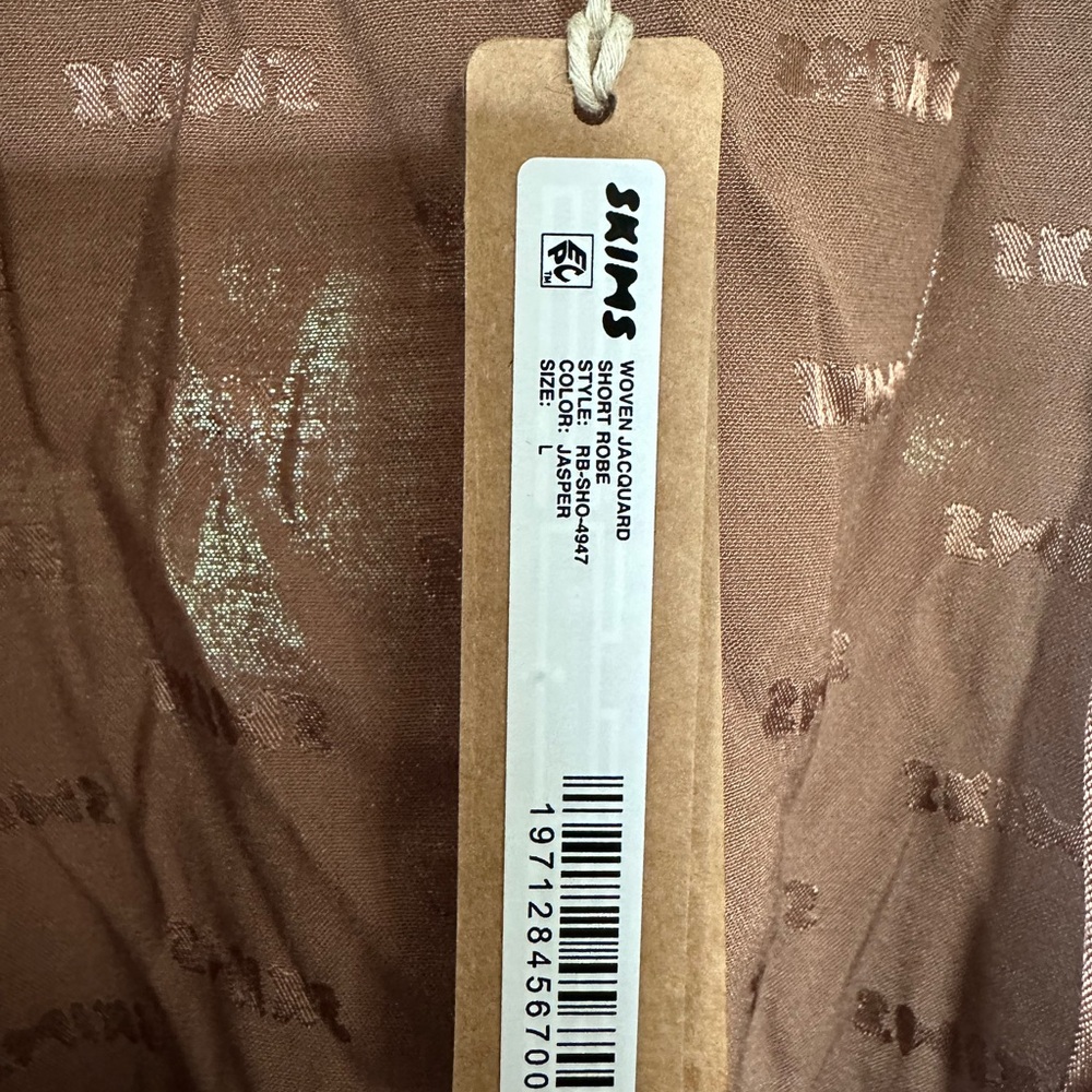 NWT Skims Woven Jaquard Short Robe Size L - Picture 2 of 5